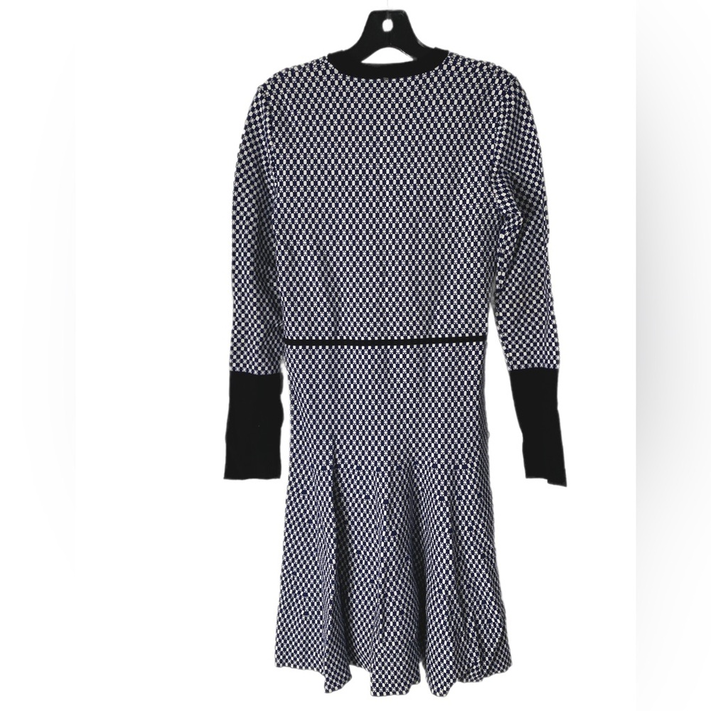 Sportmax long sleeve jacquard stretch knit sweater dress Sz L - Picture 6 of 11